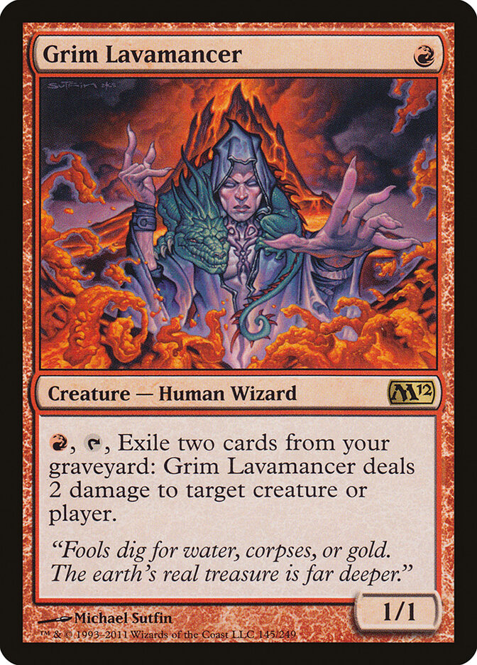 Grim Lavamancer 145 - Magic 2012 MTG card