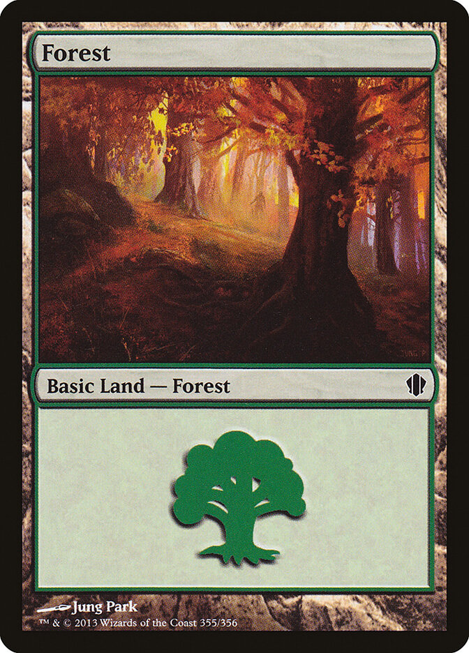 Forest 355 - Commander 2013 MTG card