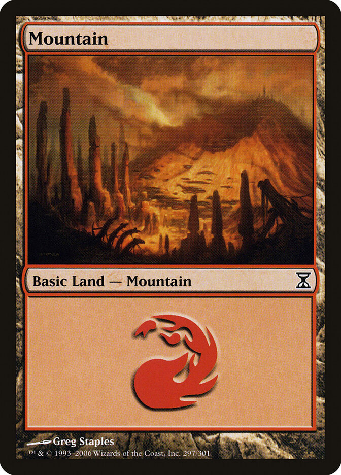 Mountain 297 - Time Spiral MTG card