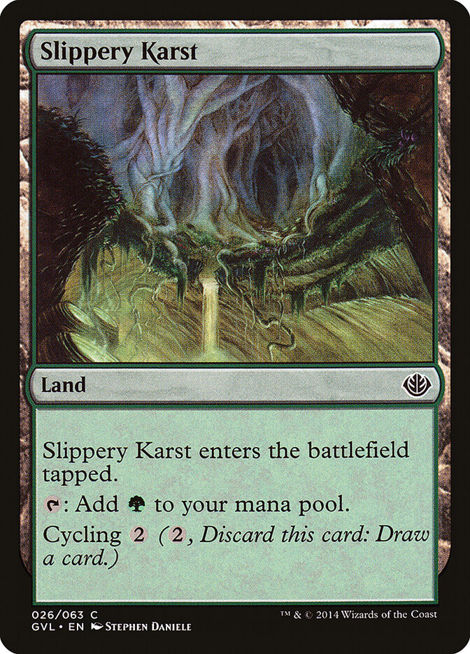 Slippery Karst 26 - Duel Decks Anthology: Garruk vs. Liliana MTG card
