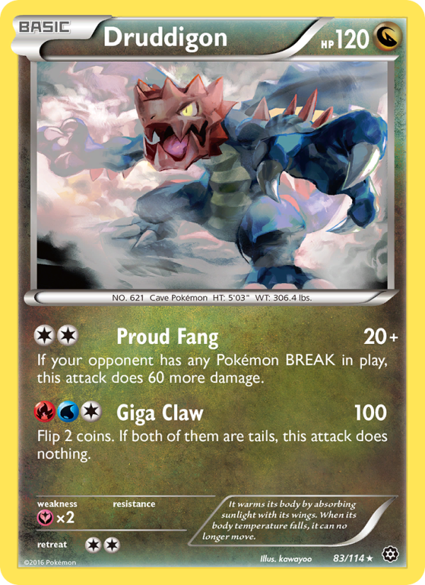 Druddigon 83/114 - Steam Siege Pokemon card