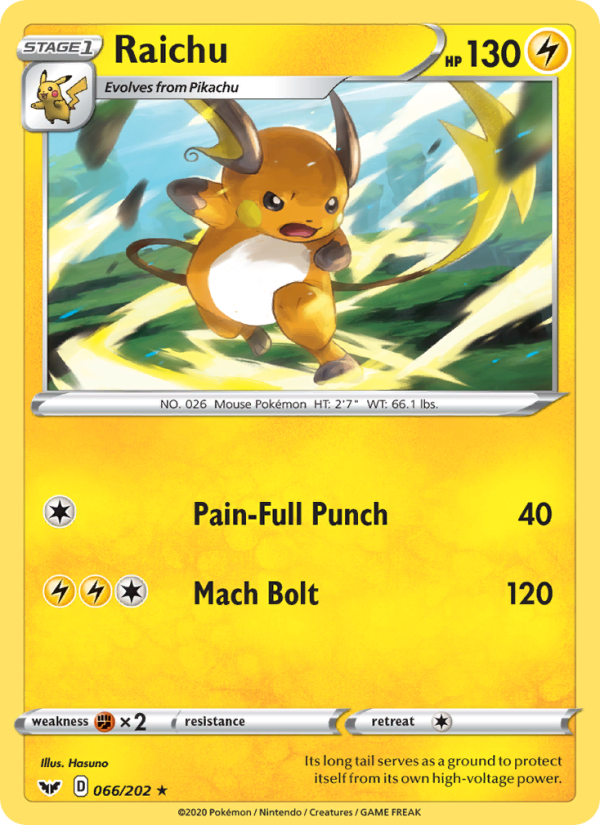 Raichu 66/202 - Sword & Shield Pokemon card
