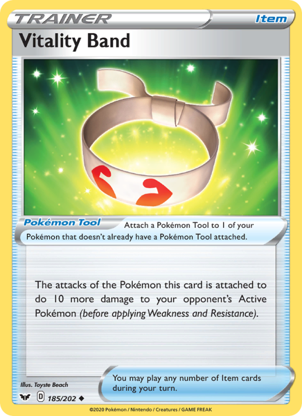 Vitality Band 185/202 - Sword & Shield Pokemon card