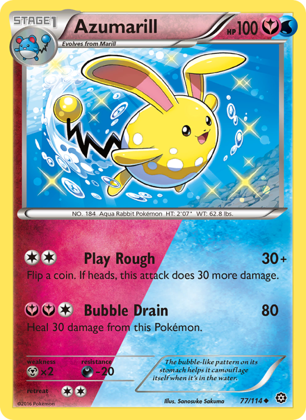 Azumarill 77/114 - Steam Siege Pokemon card
