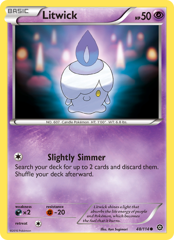 Litwick 48/114 - Steam Siege Pokemon card