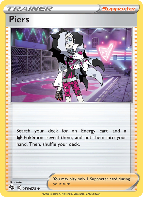 Piers 58/73 - Champion's Path Pokemon card