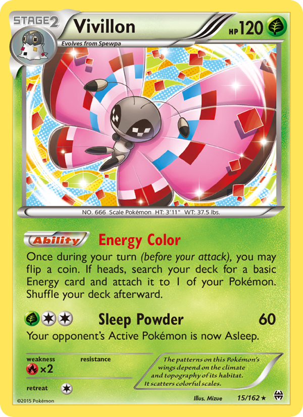 Vivillon 15/162 - BREAKthrough Pokemon card