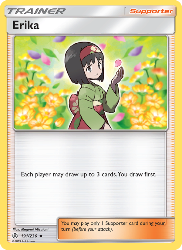 Erika 191/236 - Cosmic Eclipse Pokemon card
