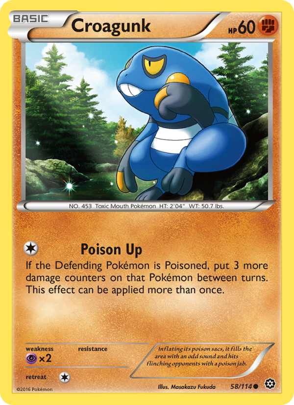 Croagunk 58/114 - Steam Siege Pokemon card