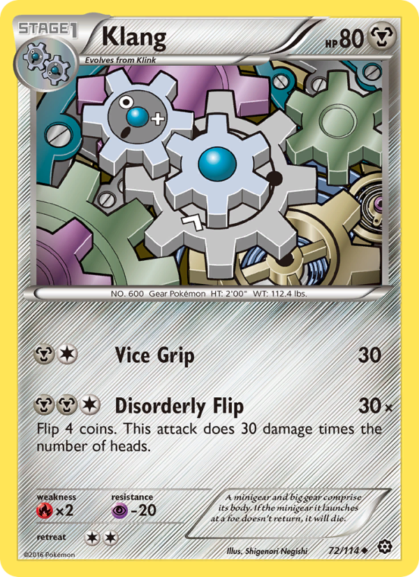 Klang 72/114 - Steam Siege Pokemon card