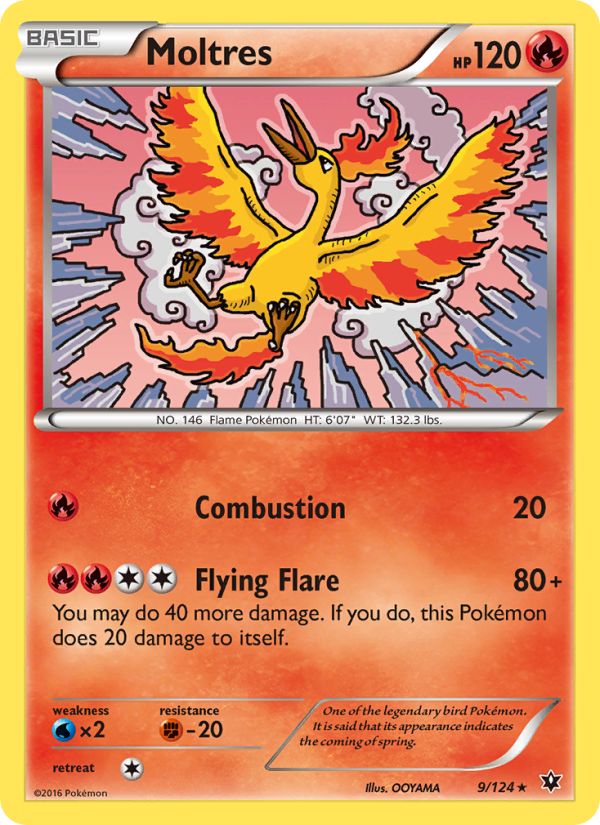 Moltres 9/124 - Fates Collide Pokemon card