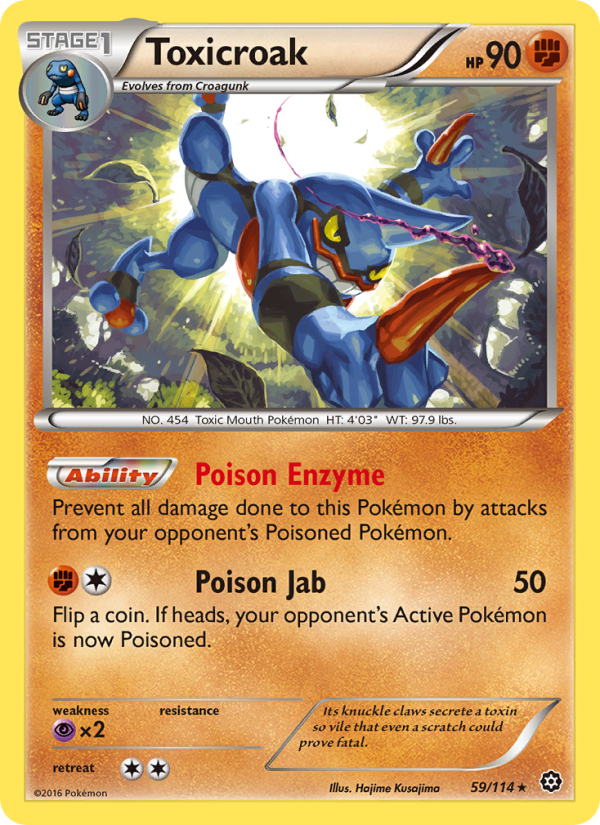 Toxicroak 59/114 - Steam Siege Pokemon card