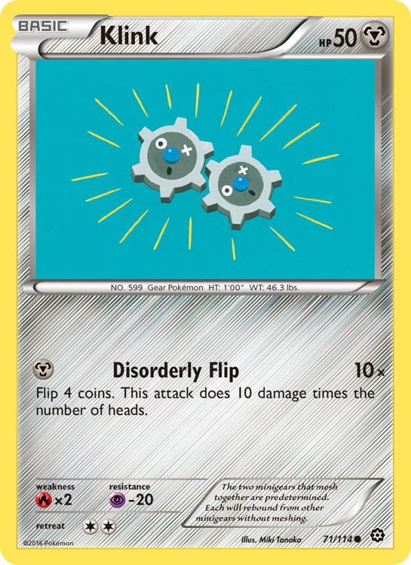 Klink 71/114 - Steam Siege Pokemon card