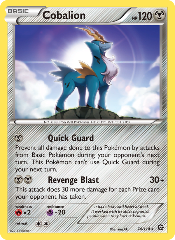 Cobalion 74/114 - Steam Siege Pokemon card