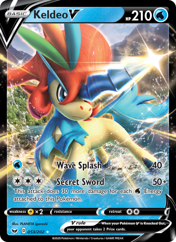 Keldeo V 53/202 - Sword & Shield Pokemon card