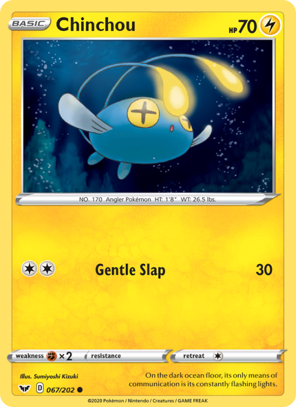 Chinchou 67/202 - Sword & Shield Pokemon card