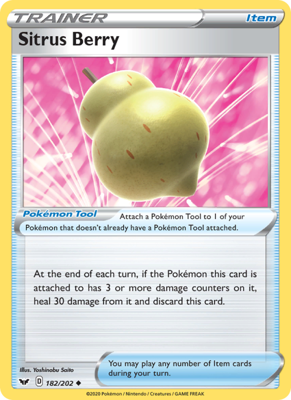 Sitrus Berry 182/202 - Sword & Shield Pokemon card