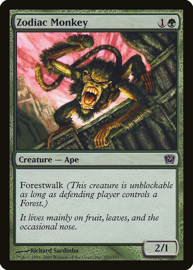 Zodiac Monkey 285★ - Ninth Edition MTG card