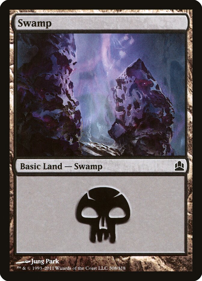 Swamp 308 - Commander 2011 MTG card