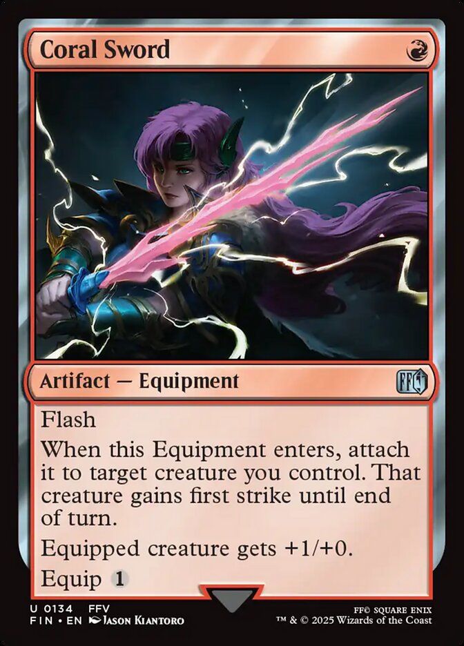 Coral Sword 134 - Final Fantasy MTG card