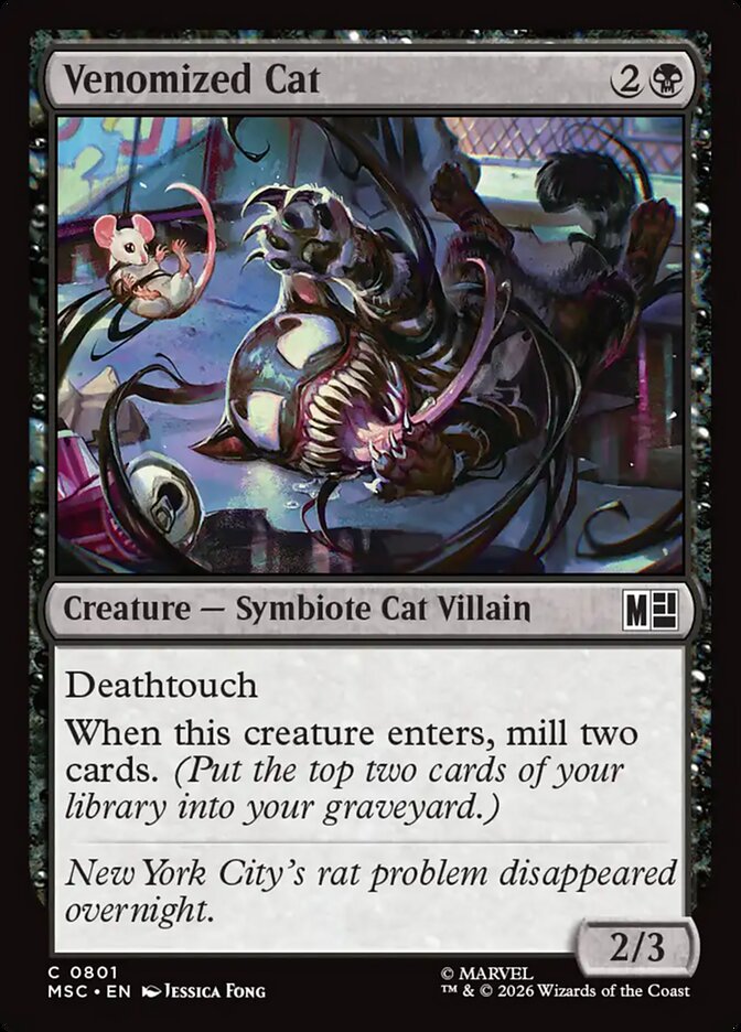 Venomized Cat 801 - Marvel Super Heroes Commander MTG card