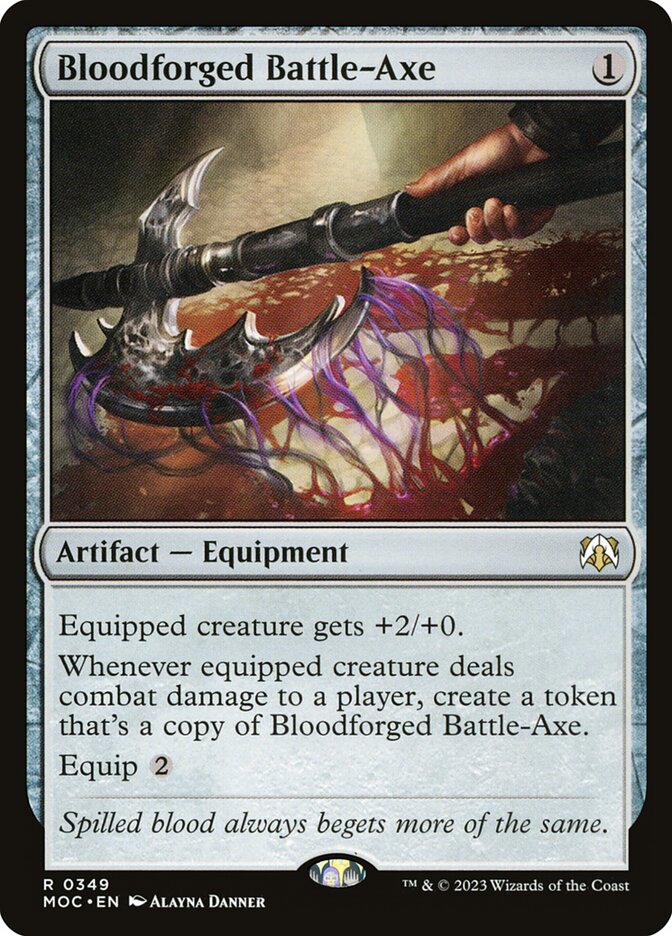 Bloodforged Battle-Axe 349 - March of the Machine Commander MTG card