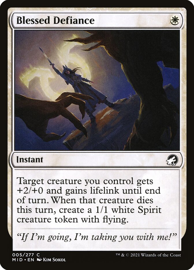 Blessed Defiance 5 - Innistrad: Midnight Hunt MTG card
