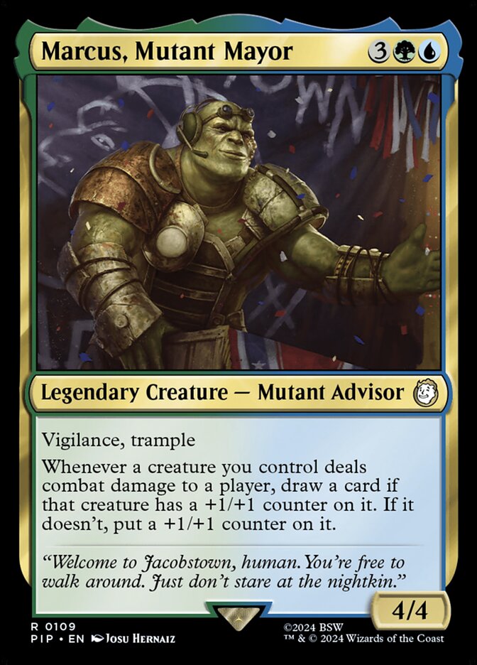 Marcus, Mutant Mayor 109 - Fallout MTG card