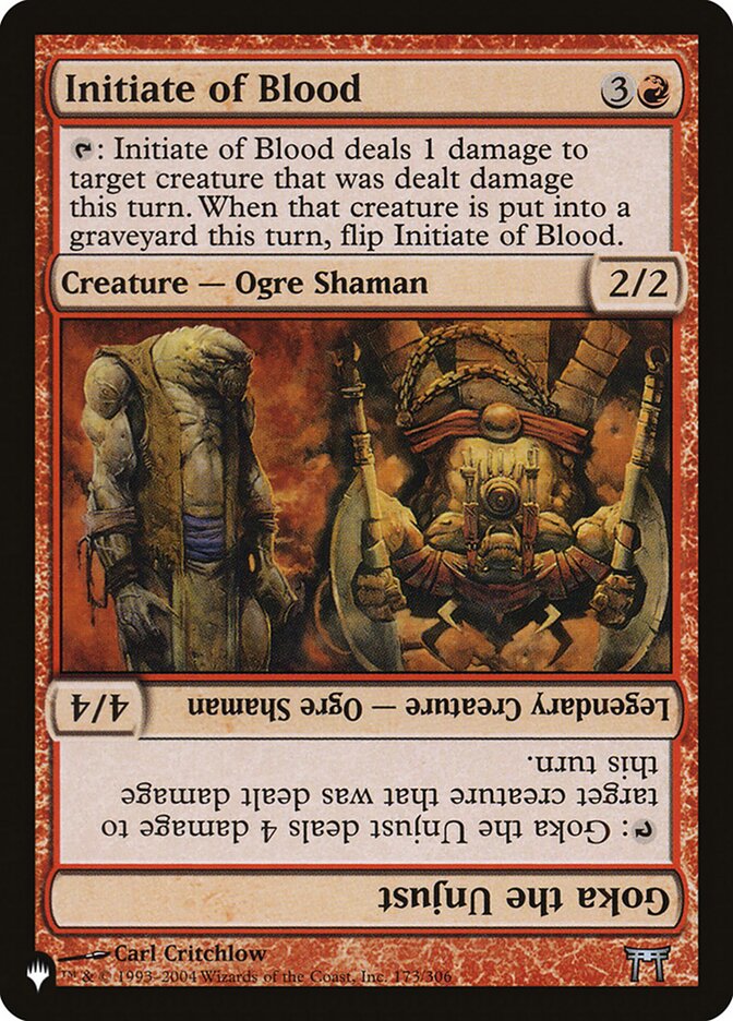 Initiate of Blood // Goka the Unjust CHK-173 - The List MTG card