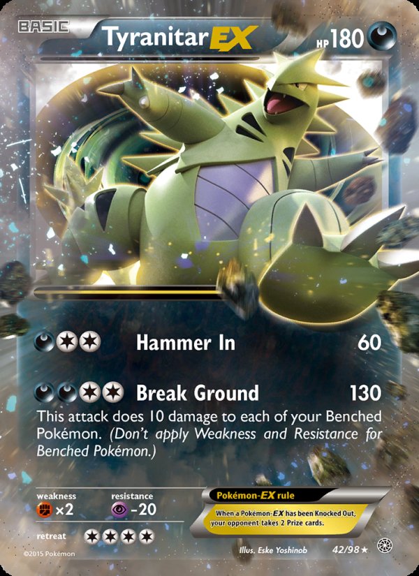 Tyranitar EX 42/98 - Ancient Origins Pokemon card