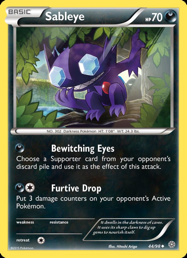 Sableye 44/98 - Ancient Origins Pokemon card