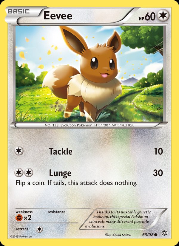 Eevee 63/98 - Ancient Origins Pokemon card