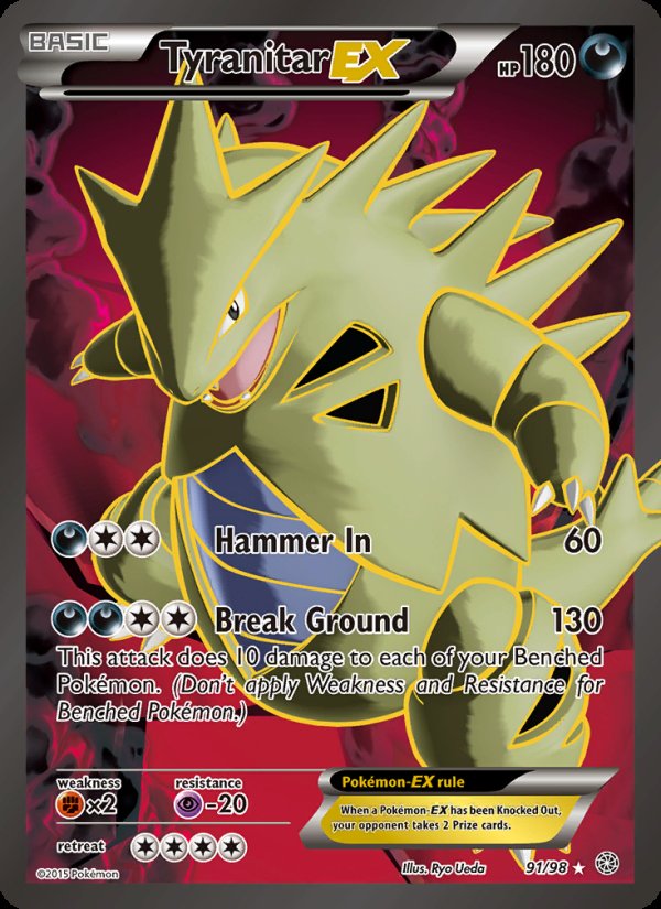 Tyranitar EX 91/98 - Ancient Origins Pokemon card