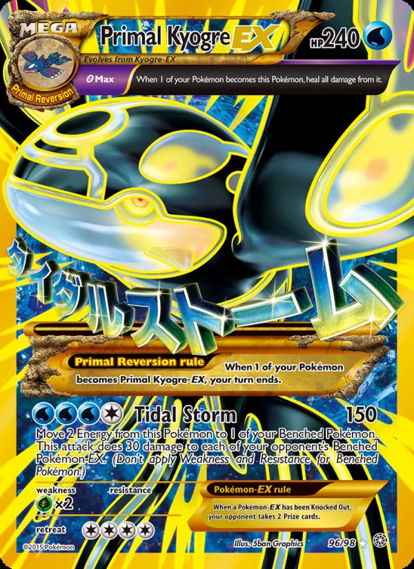 Primal Kyogre EX 96/98 - Ancient Origins Pokemon card