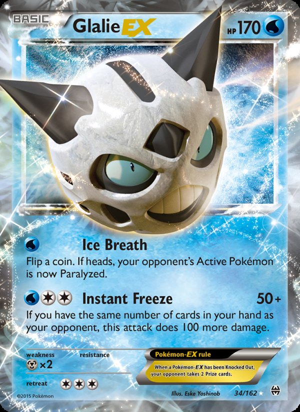Glalie EX 34/162 - BREAKthrough Pokemon card