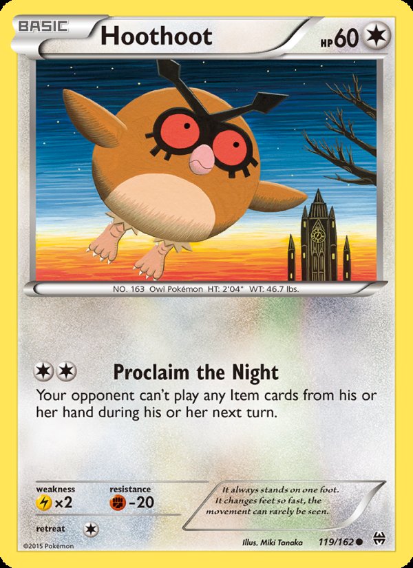 Hoothoot 119/162 - BREAKthrough Pokemon card