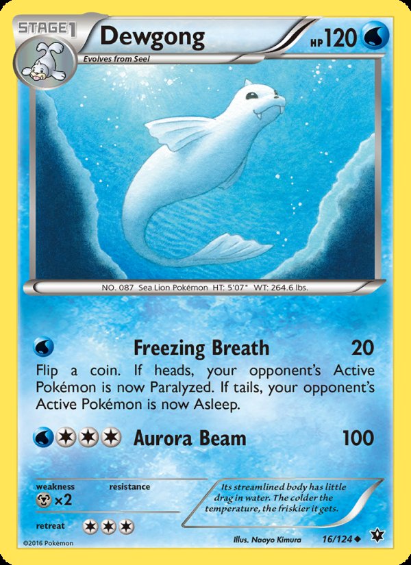 Dewgong 16/124 - Fates Collide Pokemon card