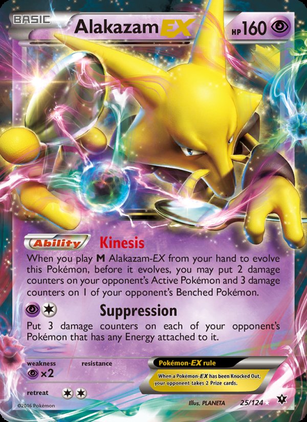 Alakazam EX 25/124 - Fates Collide Pokemon card