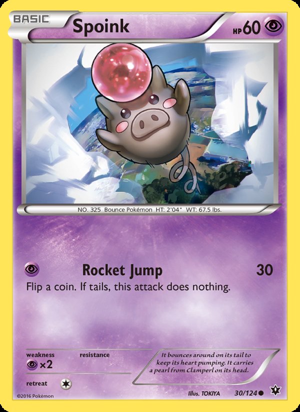 Spoink 30/124 - Fates Collide Pokemon card