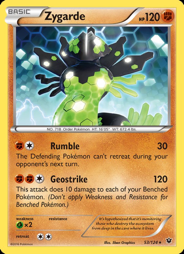 Zygarde 53/124 - Fates Collide Pokemon card