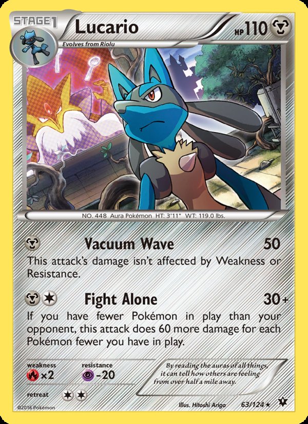 Lucario 63/124 - Fates Collide Pokemon card