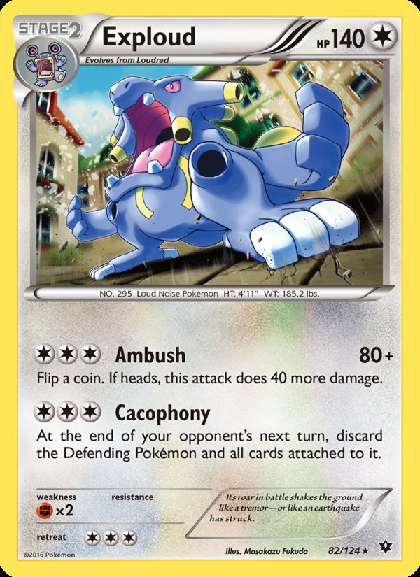 Exploud 82/124 - Fates Collide Pokemon card