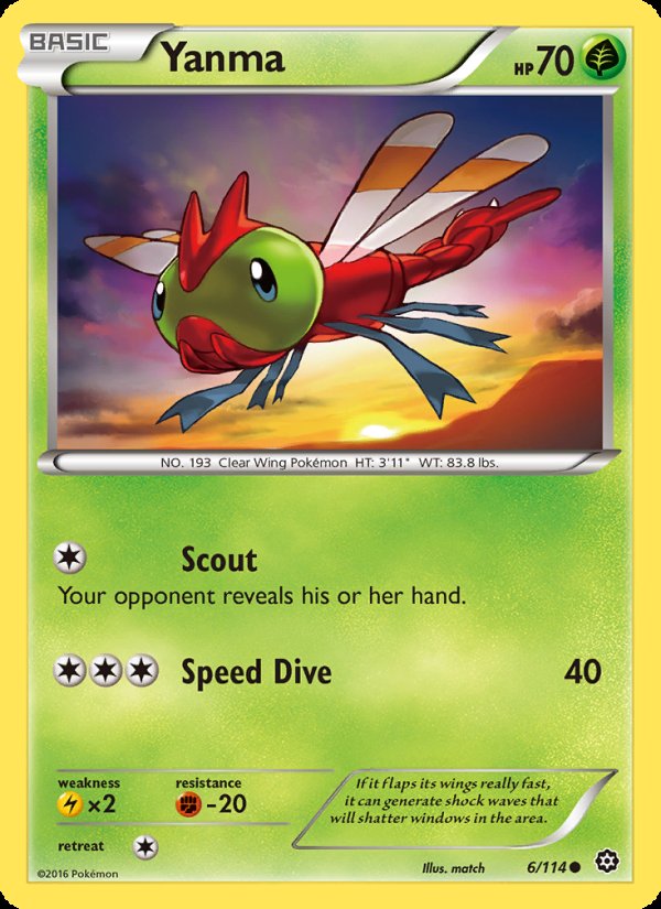 Yanma 6/114 - Steam Siege Pokemon card