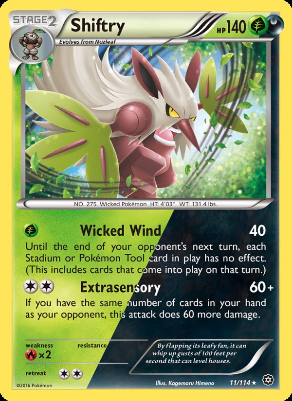 Shiftry 11/114 - Steam Siege Pokemon card