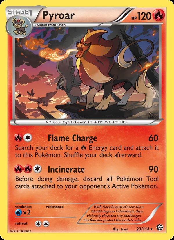 Pyroar 23/114 - Steam Siege Pokemon card