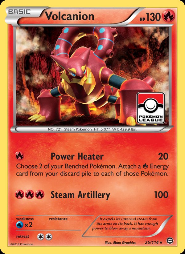 Volcanion 25/114 - Steam Siege Pokemon card