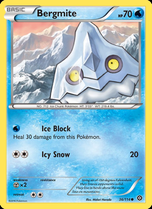 Bergmite 36/114 - Steam Siege Pokemon card