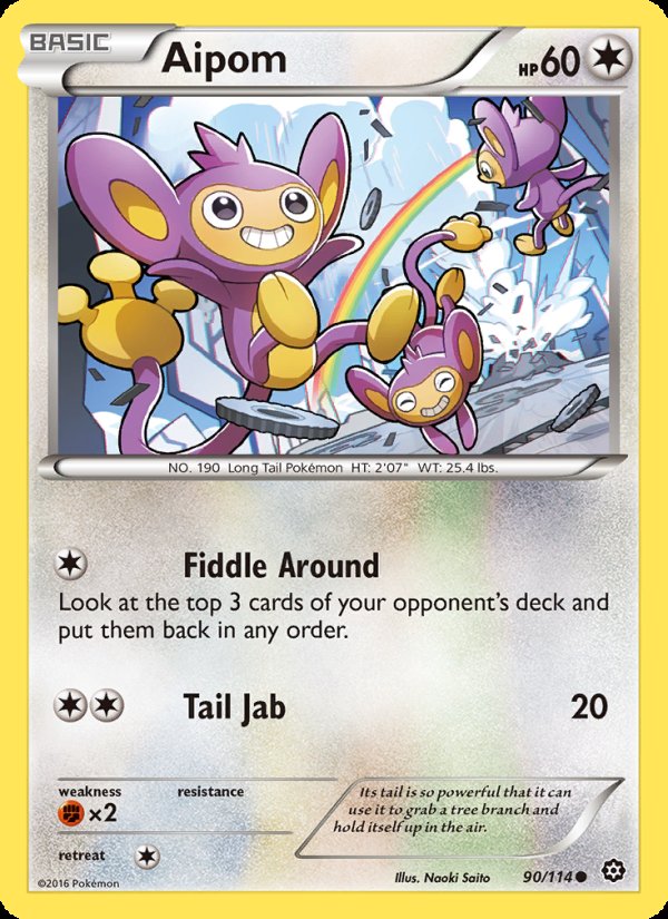 Aipom 90/114 - Steam Siege Pokemon card