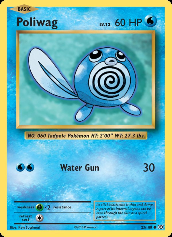 Poliwag 23/108 - Evolutions Pokemon card