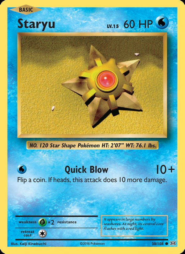 Staryu 30/108 - Evolutions Pokemon card